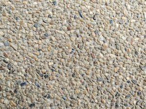 pebble finish concrete patio